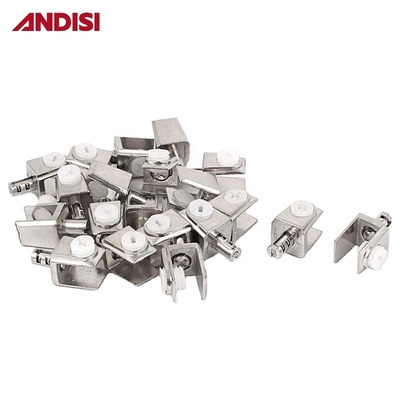 Registratore di scaffale regolabile Mini Clampo in vetro in lega di zinco Sostegno per scaffale decorativa