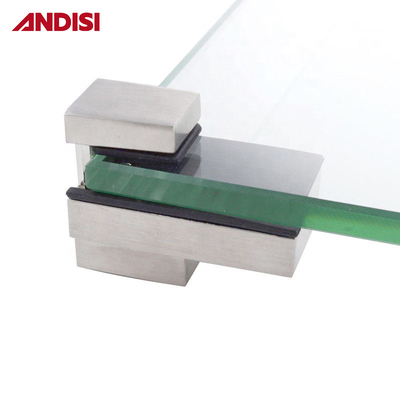 OEM Acciaio in lega di zinco Altezza regolabile 0-22mm Montaggio murario angolo vetro a vetro scaffale supporto pinza vetro