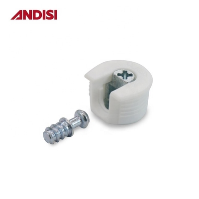 Connessione per armadietti in legno Rafix 2 in 1 connettore a giunto eccentrico in plastica