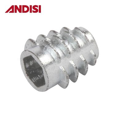 Soggiorno Alloggio di zinco Hex Drive di connessione Mini Fix Cam Chiusura Nocciolini di legno a filo Mobili di legno inserire Nocciolina M6 M8