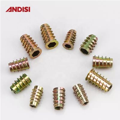 Soggiorno Alloggio di zinco Hex Drive di connessione Mini Fix Cam Chiusura Nocciolini di legno a filo Mobili di legno inserire Nocciolina M6 M8