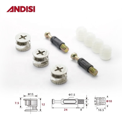 Combinazione Dowel Mobile Connector Cam Screw Plastica Trasparente Espandente a filo Sleeve Nut M6 Nylon Insert Lock Nut