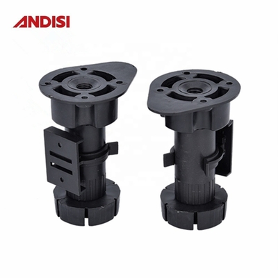 Armadio da cucina regolabile Piedi di livellamento Finitura nera 100-190MM Altezza PP Materiale ABS