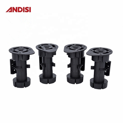 Armadio da cucina regolabile Piedi di livellamento Finitura nera 100-190MM Altezza PP Materiale ABS