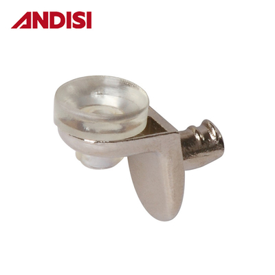 Dia 5mm Zinc Alloy PVC Glass Shelf Support Bracket per armadietti in legno e vetro