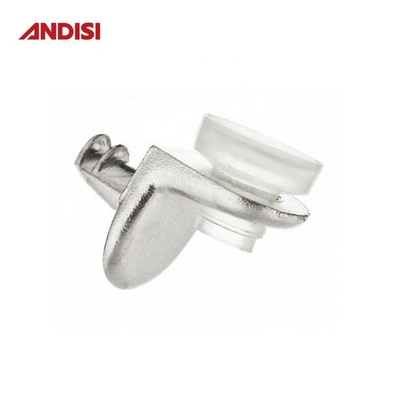 Dia 5mm Zinc Alloy PVC Glass Shelf Support Bracket per armadietti in legno e vetro