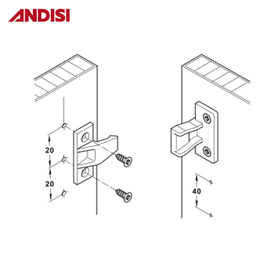 Fittings di connessione rapida in plastica di finitura nera per l'assemblaggio semplice di armadi di ufficio