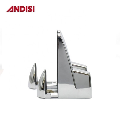Cremagliera per scaffali in vetro di lega di zinco cromo con clip regolabile per porta vetro a forma di F