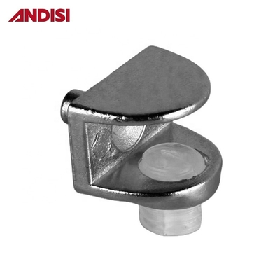 Clip di supporto per scaffali in vetro platinato in lega di zinco nickel quadrato per libreria