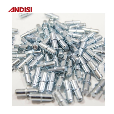 Pin di supporto per scaffali in metallo da 5 mm in acciaio placcato zinco/nicchio