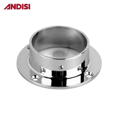 Indumenti cromati di 50 mm di diametro, rivestimento a sospensione di rotaie rotonde, porta tubi, armadio, supporto per l'armatura, flange in acciaio