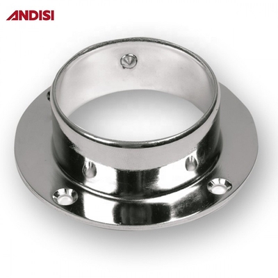 Flanchetta di supporto per tubi rotondi con armadio in lega di zinco cromato di diametro 25 mm