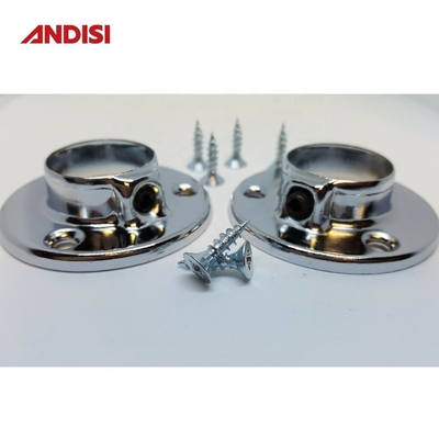 Flanchetta di supporto per tubi rotondi con armadio in lega di zinco cromato di diametro 25 mm