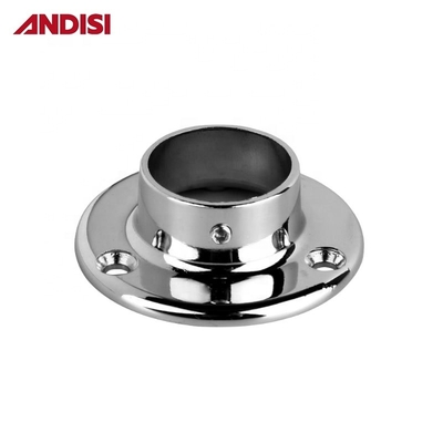 Flanchetta di supporto per tubi rotondi con armadio in lega di zinco cromato di diametro 25 mm