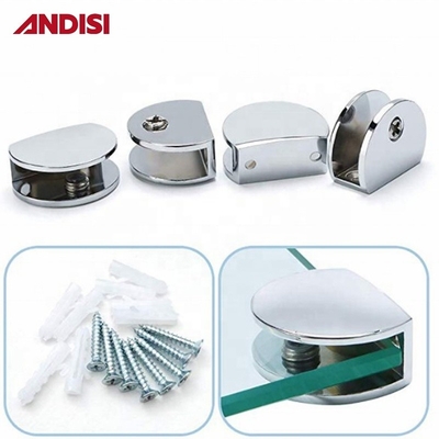 Mobili da cucina Hardware Montaggio di parete Mensola di vetro supporto di supporto di staffa di presa 12,5 * 48mm
