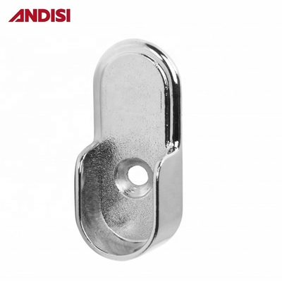 Armadio Flanco di supporto per l'estremità del bastone 16 mm Nickelato Armadio Ovale Armadio Ferrovia Bracket