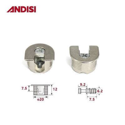 Legatura di zinco 20 mm Thread Cam Lock Mini Fix Shelf Support Holder per connettore per mobili