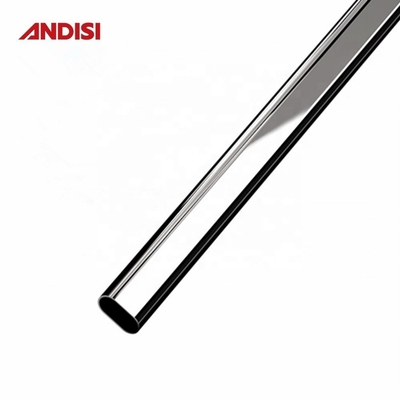 0.5/0.6/0.7/0.8/0.9/1.0/1.2 mm tubo di armadio metallo ovale per bastoncino di armadio in cromo lucido