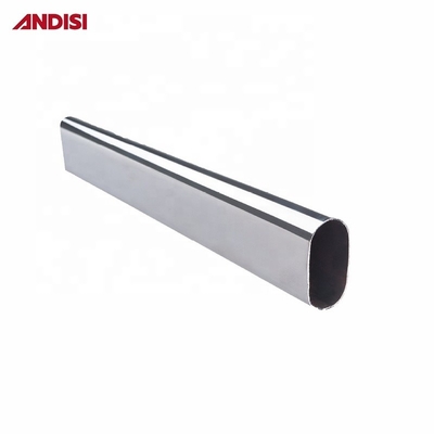 0.5/0.6/0.7/0.8/0.9/1.0/1.2 mm tubo di armadio metallo ovale per bastoncino di armadio in cromo lucido