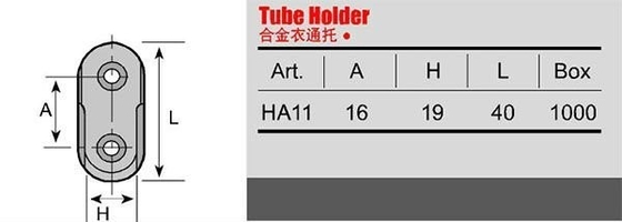 Lunghezza 44mm Fittings armadio in lega di zinco per 30x15mm tubo ovale supporto tubo ovale
