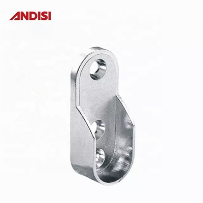 44mm Zinc Legato Abbigliamento Portafoglio per armadio Armadio tubo ovale End Bracket