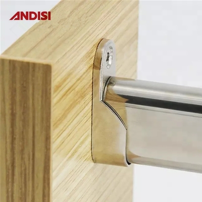 44mm Zinc Legato Abbigliamento Portafoglio per armadio Armadio tubo ovale End Bracket