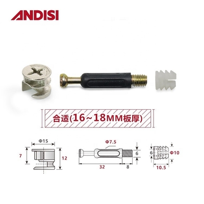 Imballaggio della posta 3-IN-1 Armadio in legno connessione Cam Lock Noce e bullone MINI FIX