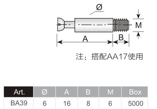 10mm Cam Bolt e M6 Dowel Connector per mobili per Home Office